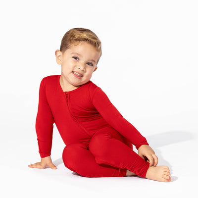 Winterberry Red Bamboo Convertible Footie