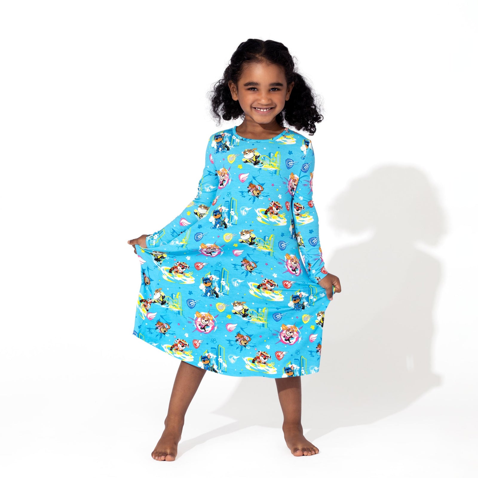 PAW Patrol: The Mighty Movie - Mighty Pups Bamboo Girls' Long Sleeve Dress