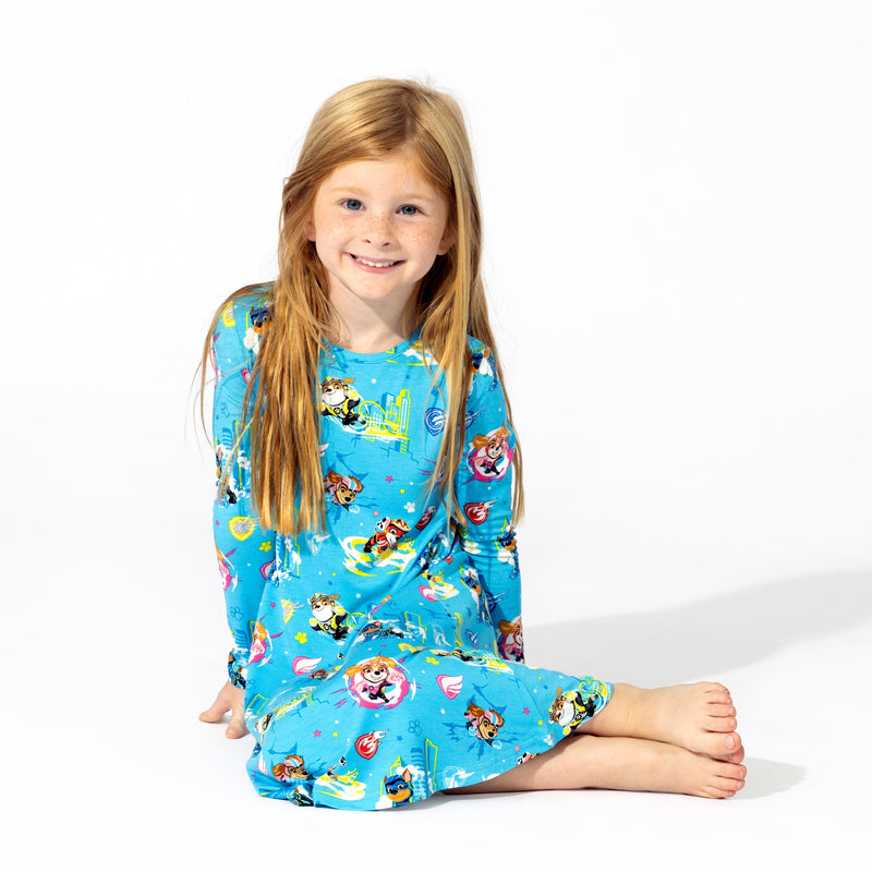 PAW Patrol: The Mighty Movie - Mighty Pups Bamboo Girls' Long Sleeve Dress