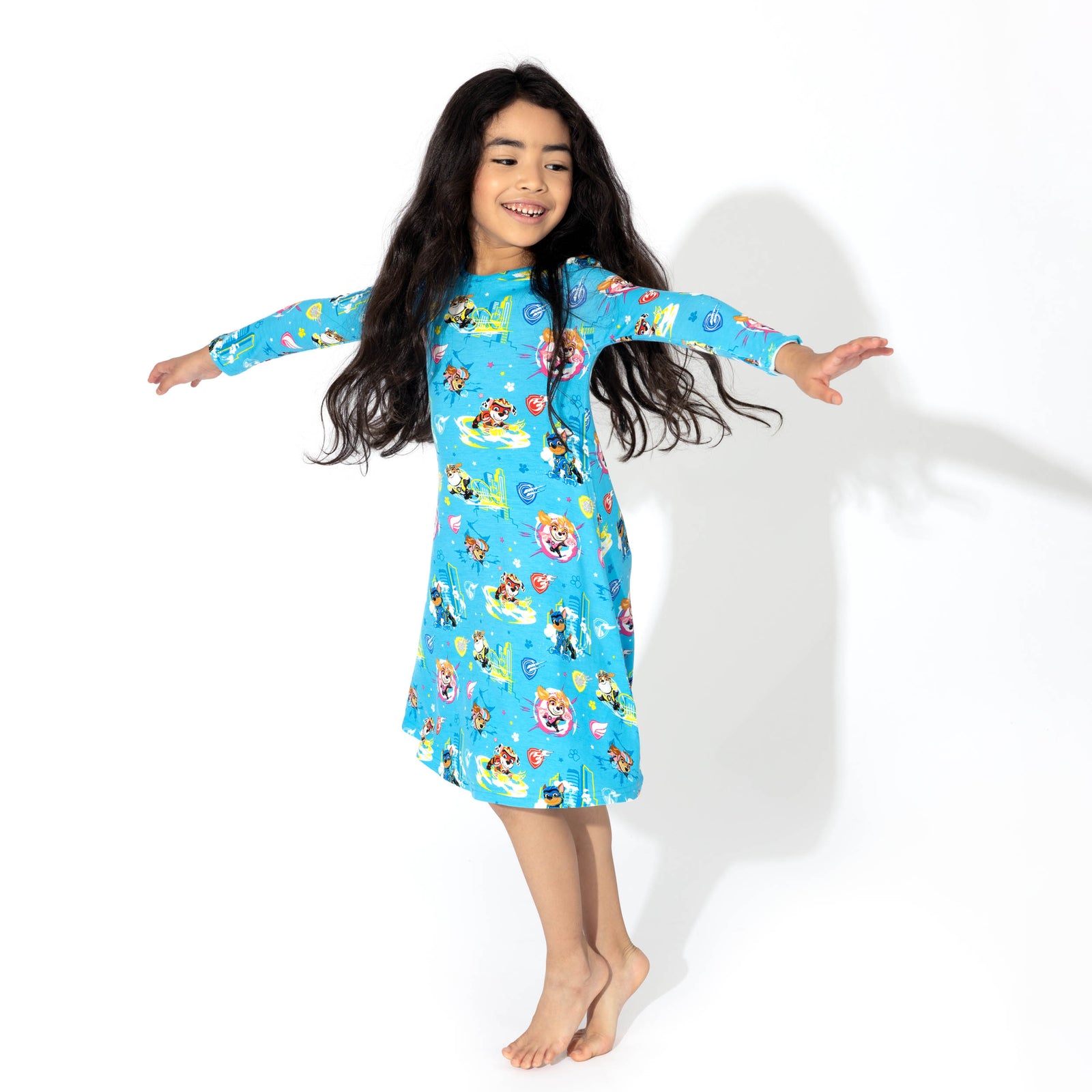 PAW Patrol: The Mighty Movie - Mighty Pups Bamboo Girls' Long Sleeve Dress