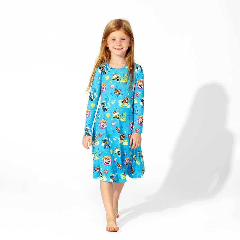 PAW Patrol: The Mighty Movie - Mighty Pups Bamboo Girls' Long Sleeve Dress