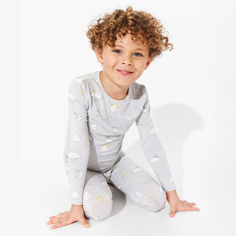 Constellation Grey Bamboo Kids Pajamas