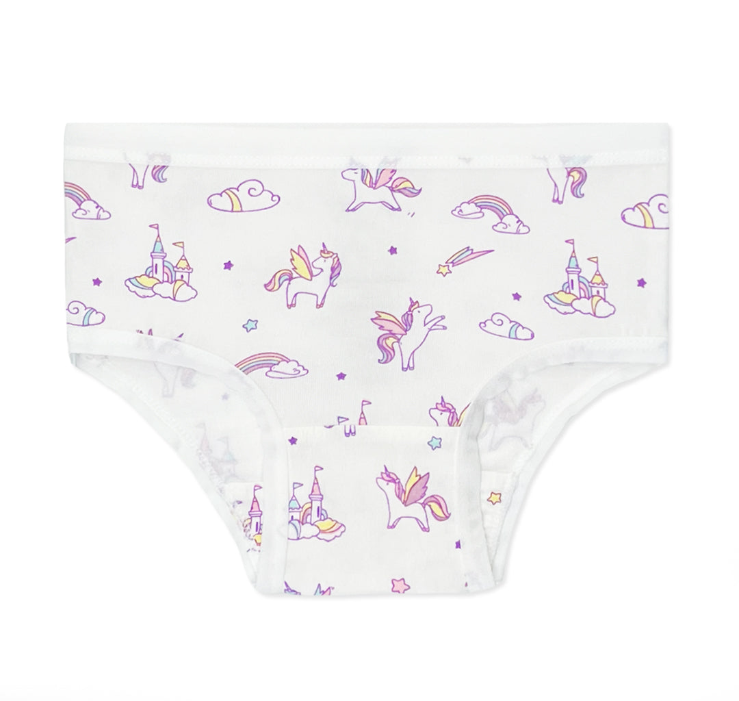 Girl's Print Bamboo Underwear (Set of 3) - Cherry Pie Furry Friends, Baby  Rose & Pewter Sparkle