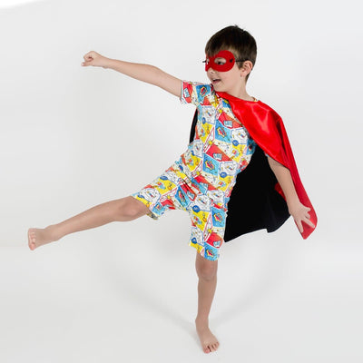 Comic Hero Bamboo Kids Pajama Short Set