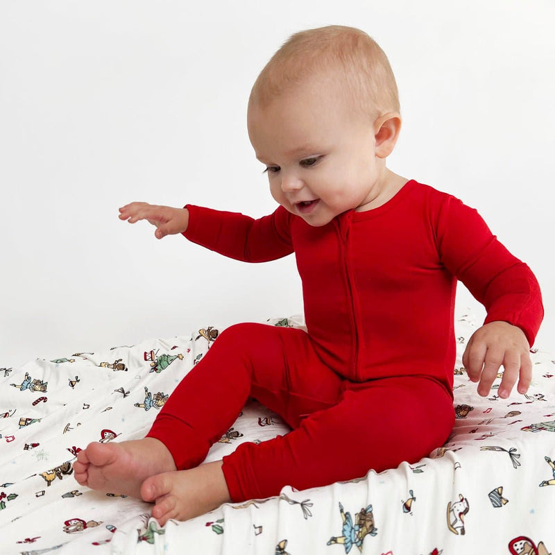 Winterberry Red Bamboo Convertible Footie