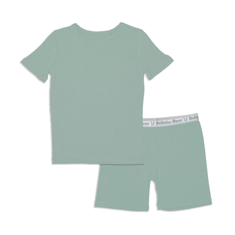 Misty Green Bamboo Kids Pajama Short Set