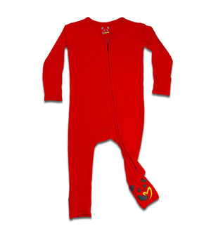 Winterberry Red Bamboo Convertible Footie