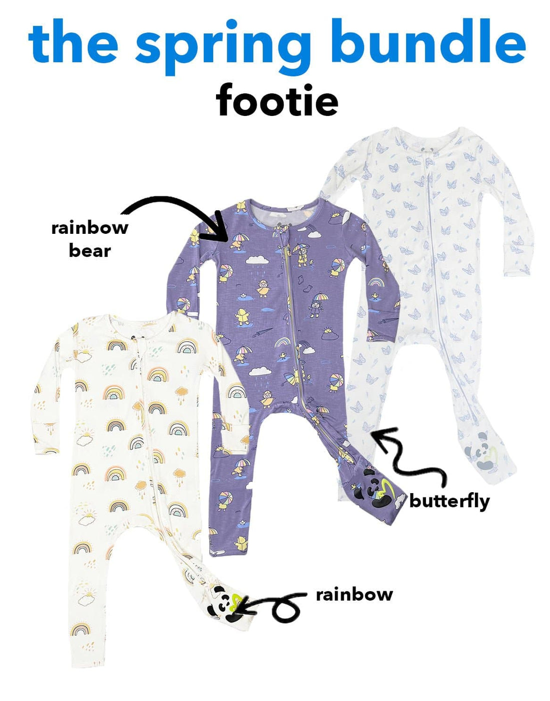 The Spring Bundle - Bamboo Convertible Footie